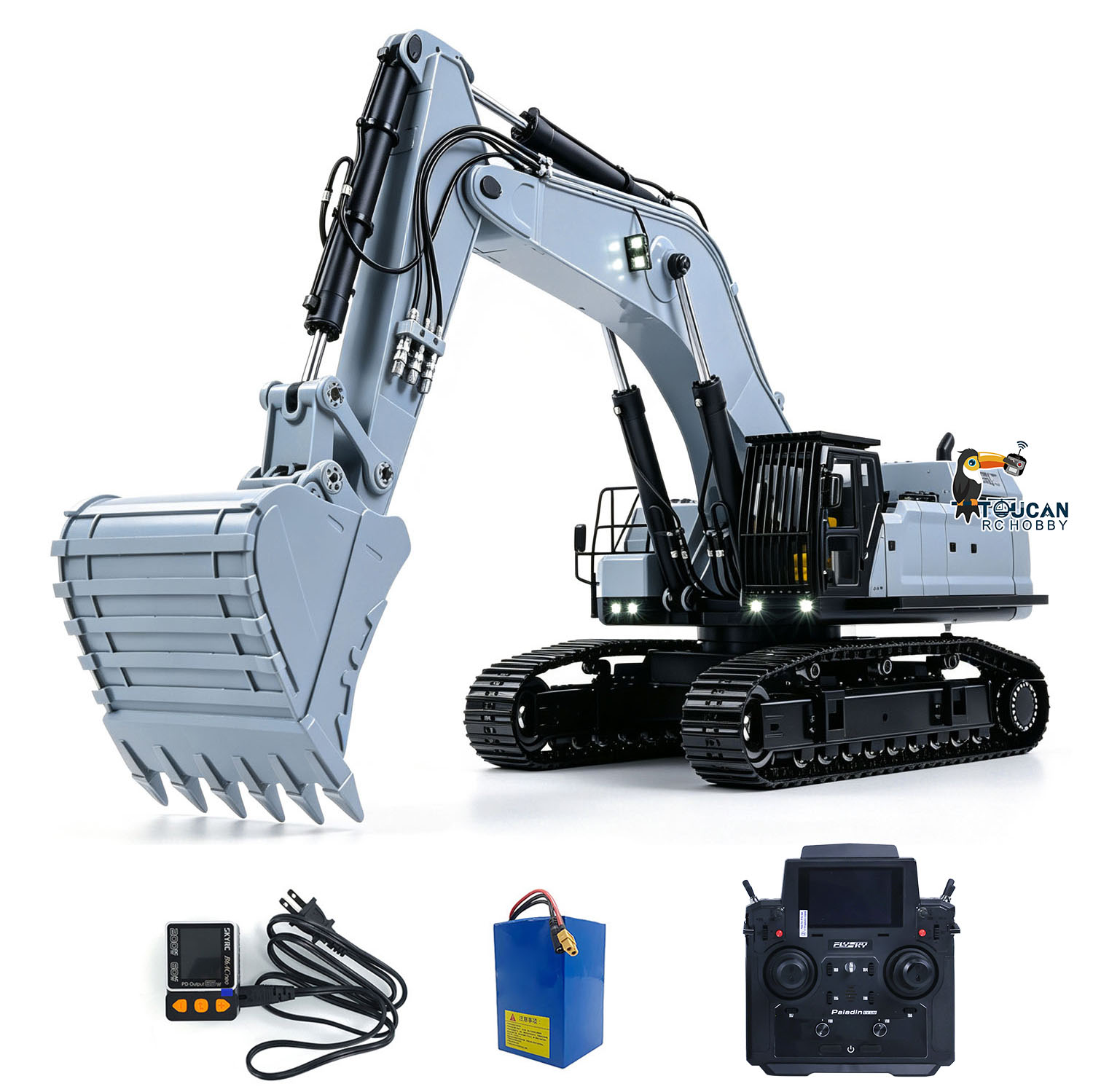 Rc Excavator Hobby - 1/12395F RC Hydraulische Zware Graafmachine Metalen