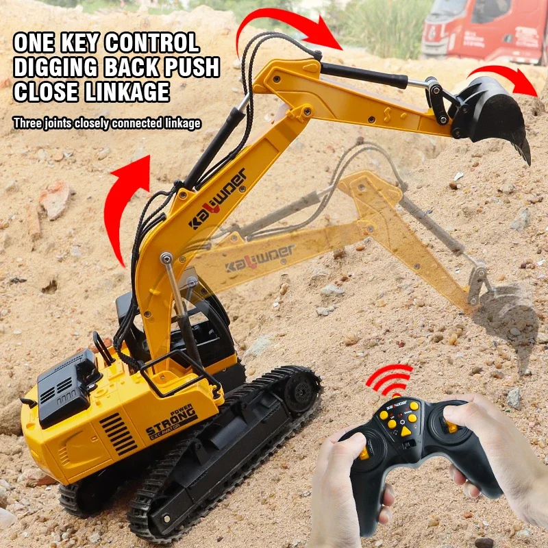 Rc Excavator Hobby - Huina Rc Graafmachine 1/24 9Ch Afstandsbediening