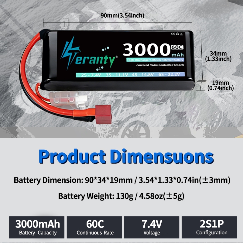 TERANTY 2S 3000mAh Lipo Batter - Rc Hobby Trucks recensie en prijs
